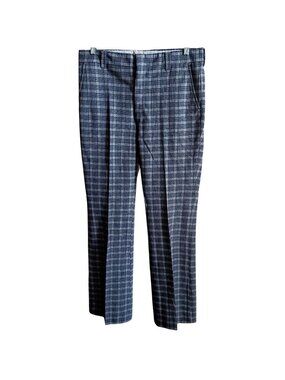 70's Flare Vintage 34x32 Men's Pants Plaid Trousers Knit Mod Garage Indy Rocker